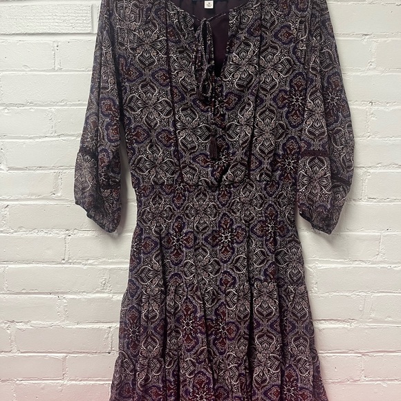 ⏰LAST CHANCE⏰ Blue Rain Purple and White Sundress with Bishop Sleeves - Picture 1 of 10